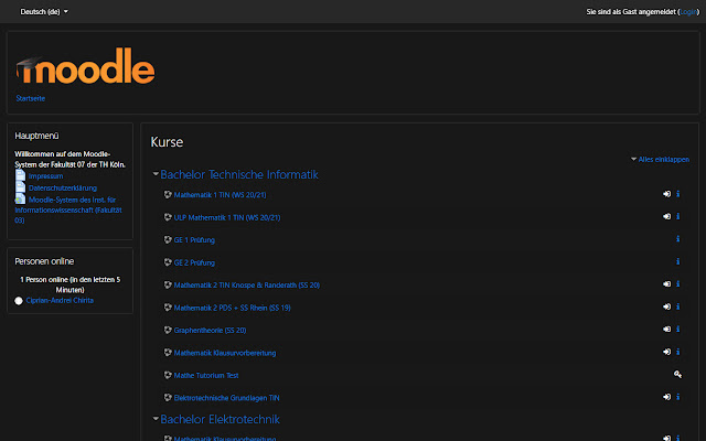 Darkmode für TH Köln Moodle from Chrome web store to be run with OffiDocs Chromium online Darkmode für TH Köln Moodle from Chrome web store to be run with OffiDocs Chromium online