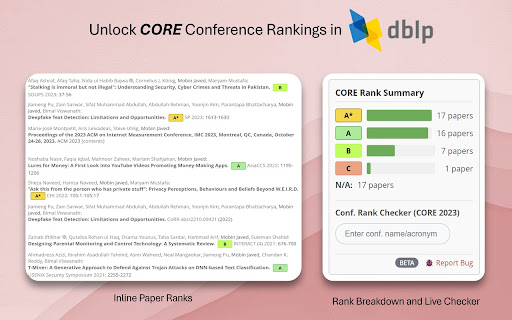 DBLP CORE Conference Ranker from Chrome web store to be run with OffiDocs Chromium online DBLP CORE Conference Ranker from Chrome web store to be run with OffiDocs Chromium online