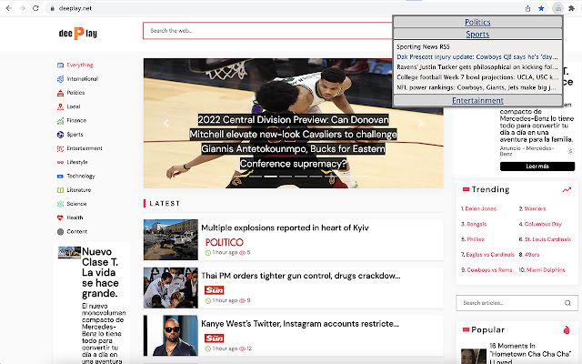 Deeplay News Feed from Chrome web store to be run with OffiDocs Chromium online Deeplay News Feed from Chrome web store to be run with OffiDocs Chromium online