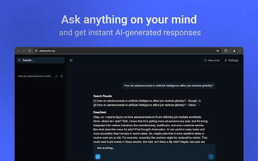 DeepSeek Search from Chrome web store to be run with OffiDocs Chromium online DeepSeek Search from Chrome web store to be run with OffiDocs Chromium online