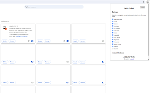 Delete On Exit from Chrome web store to be run with OffiDocs Chromium online Delete On Exit from Chrome web store to be run with OffiDocs Chromium online