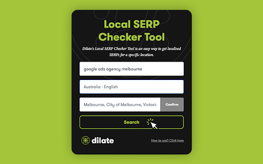 Dilate Local SERP Checker from Chrome web store to be run with OffiDocs Chromium online Dilate Local SERP Checker from Chrome web store to be run with OffiDocs Chromium online