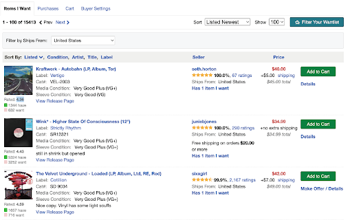 Discogs Ships From Filter from Chrome web store to be run with OffiDocs Chromium online Discogs Ships From Filter from Chrome web store to be run with OffiDocs Chromium online