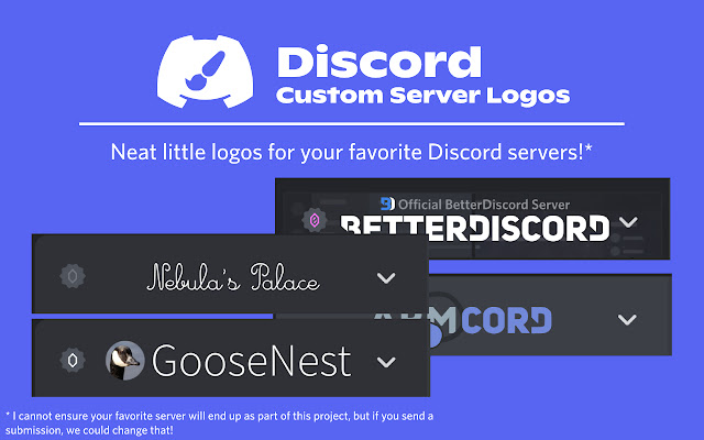 Discord Custom Server Logos from Chrome web store to be run with OffiDocs Chromium online Discord Custom Server Logos from Chrome web store to be run with OffiDocs Chromium online