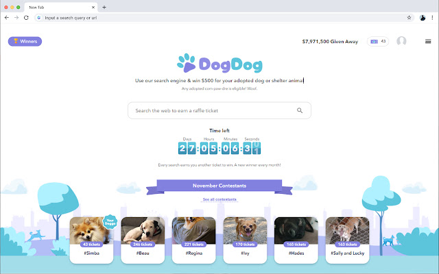 DogDog.com Search to win $250 for your dog from Chrome web store to be run with OffiDocs Chromium online DogDog.com Search to win $250 for your dog from Chrome web store to be run with OffiDocs Chromium online