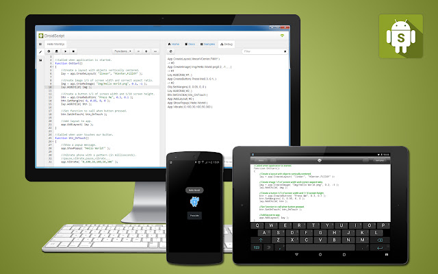 DroidScript JavaScript Editor from Chrome web store to be run with OffiDocs Chromium online DroidScript JavaScript Editor from Chrome web store to be run with OffiDocs Chromium online