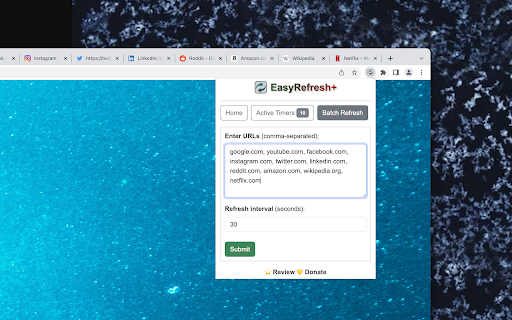 Easy Refresh+ from Chrome web store to be run with OffiDocs Chromium online Easy Refresh+ from Chrome web store to be run with OffiDocs Chromium online