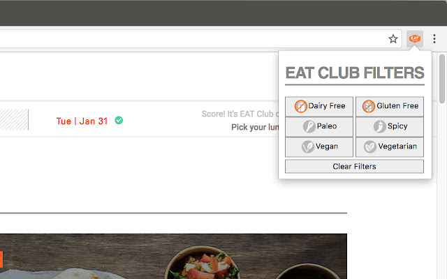 Eat Club Filters from Chrome web store to be run with OffiDocs Chromium online Eat Club Filters from Chrome web store to be run with OffiDocs Chromium online
