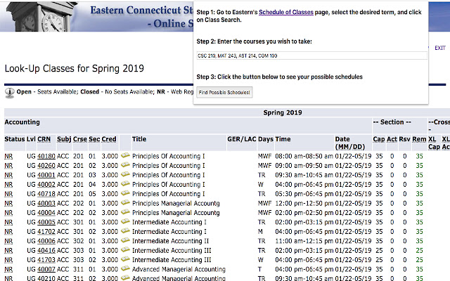 ECSU Course Schedule Assistant from Chrome web store to be run with OffiDocs Chromium online ECSU Course Schedule Assistant from Chrome web store to be run with OffiDocs Chromium online