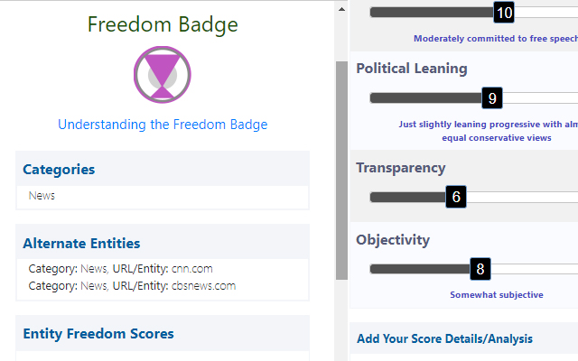 Entity Freedom Rating from Chrome web store to be run with OffiDocs Chromium online Entity Freedom Rating from Chrome web store to be run with OffiDocs Chromium online