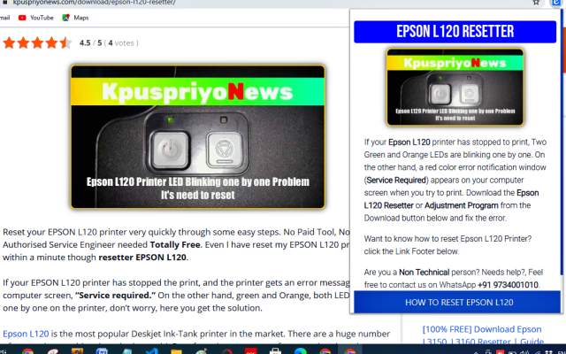 ▷ EPSON L120 RESETTER | Adjustment Program from Chrome web store to be run with OffiDocs Chromium online ▷ EPSON L120 RESETTER | Adjustment Program from Chrome web store to be run with OffiDocs Chromium online