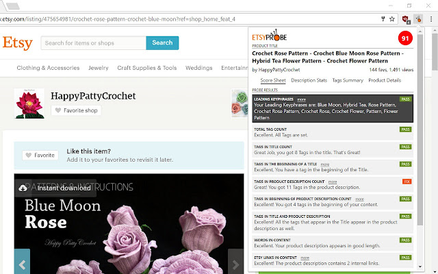 EtsyProbe: Perfect your Etsy SEO from Chrome web store to be run with OffiDocs Chromium online EtsyProbe: Perfect your Etsy SEO from Chrome web store to be run with OffiDocs Chromium online