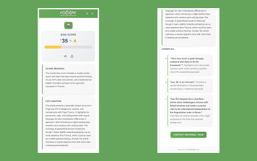 exSKEWSme Bias Detector from Chrome web store to be run with OffiDocs Chromium online exSKEWSme Bias Detector from Chrome web store to be run with OffiDocs Chromium online