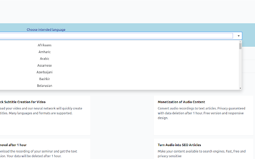 Extract text from audio and video online from Chrome web store to be run with OffiDocs Chromium online Extract text from audio and video online from Chrome web store to be run with OffiDocs Chromium online