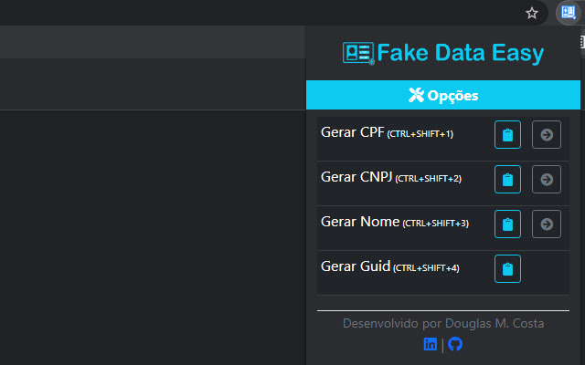 Fake Data Easy from Chrome web store to be run with OffiDocs Chromium online Fake Data Easy from Chrome web store to be run with OffiDocs Chromium online