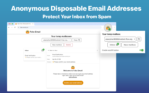 Fake Email Generator from Chrome web store to be run with OffiDocs Chromium online Fake Email Generator from Chrome web store to be run with OffiDocs Chromium online
