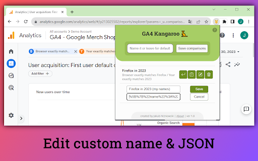GA4 Kangaroo from Chrome web store to be run with OffiDocs Chromium online GA4 Kangaroo from Chrome web store to be run with OffiDocs Chromium online