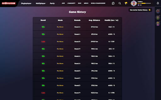 GeoGuessr History from Chrome web store to be run with OffiDocs Chromium online GeoGuessr History from Chrome web store to be run with OffiDocs Chromium online