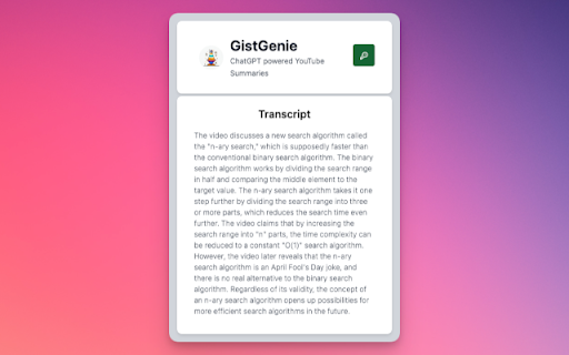 GistGenie from Chrome web store to be run with OffiDocs Chromium online GistGenie from Chrome web store to be run with OffiDocs Chromium online