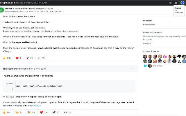 GitHub Sort by Reactions from Chrome web store to be run with OffiDocs Chromium online GitHub Sort by Reactions from Chrome web store to be run with OffiDocs Chromium online