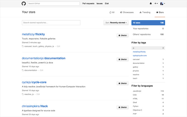 GitHub Stars Tagger from Chrome web store to be run with OffiDocs Chromium online GitHub Stars Tagger from Chrome web store to be run with OffiDocs Chromium online