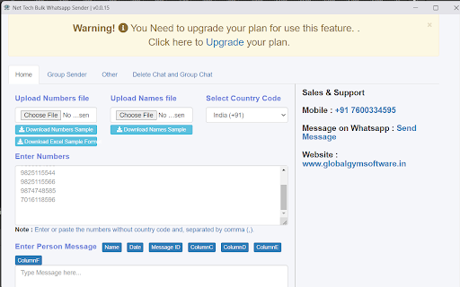 Global Tech Mass Message Sender from Chrome web store to be run with OffiDocs Chromium online Global Tech Mass Message Sender from Chrome web store to be run with OffiDocs Chromium online