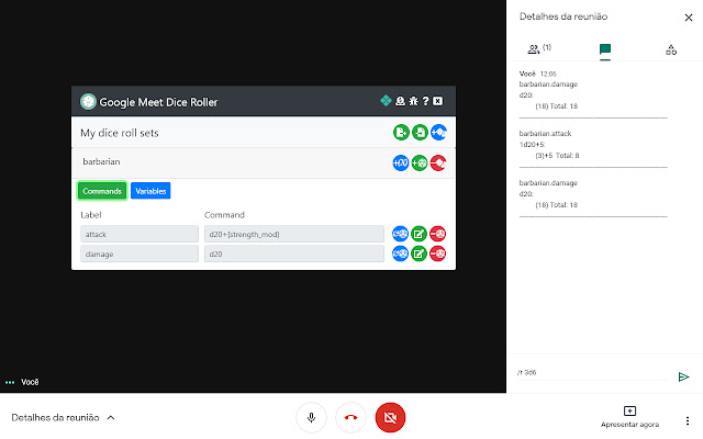 Google Meet Dice Roller from Chrome web store to be run with OffiDocs Chromium online Google Meet Dice Roller from Chrome web store to be run with OffiDocs Chromium online