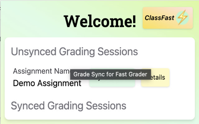 Grade Sync for Fast Grader from Chrome web store to be run with OffiDocs Chromium online Grade Sync for Fast Grader from Chrome web store to be run with OffiDocs Chromium online