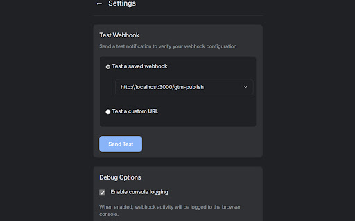GTM Publish Webhook from Chrome web store to be run with OffiDocs Chromium online GTM Publish Webhook from Chrome web store to be run with OffiDocs Chromium online