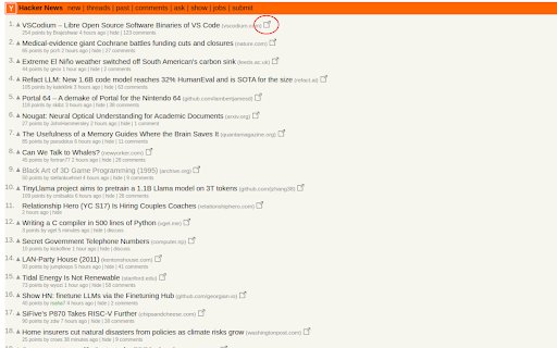Hacker News Saved You a Click from Chrome web store to be run with OffiDocs Chromium online Hacker News Saved You a Click from Chrome web store to be run with OffiDocs Chromium online