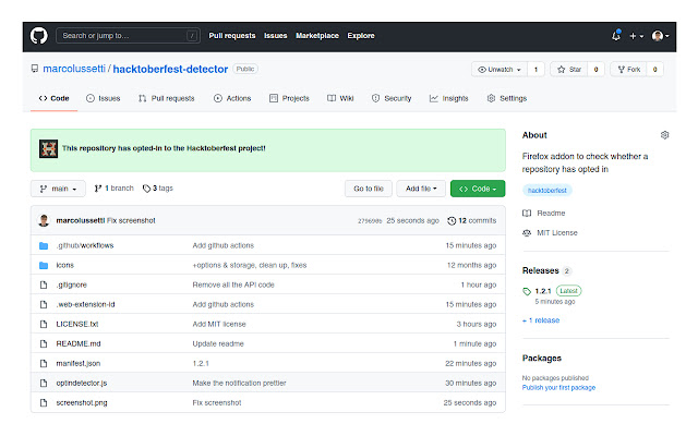 Hacktoberfest Detector from Chrome web store to be run with OffiDocs Chromium online Hacktoberfest Detector from Chrome web store to be run with OffiDocs Chromium online