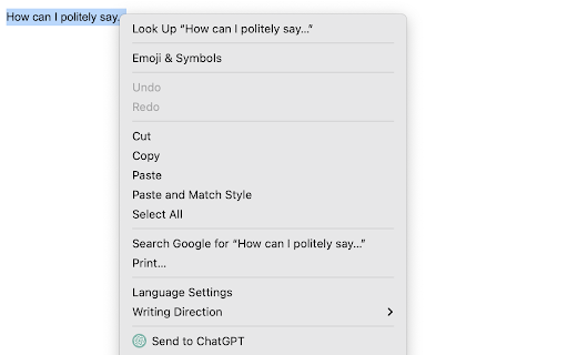 Handy ChatGPT Context from Chrome web store to be run with OffiDocs Chromium online Handy ChatGPT Context from Chrome web store to be run with OffiDocs Chromium online