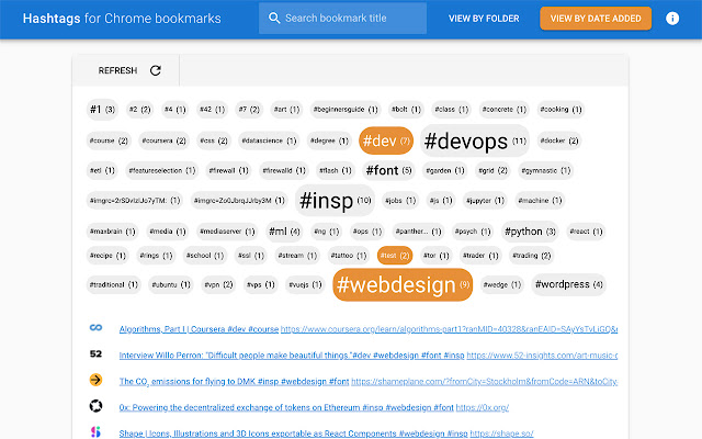 Hashtags for Chrome bookmarks from Chrome web store to be run with OffiDocs Chromium online Hashtags for Chrome bookmarks from Chrome web store to be run with OffiDocs Chromium online