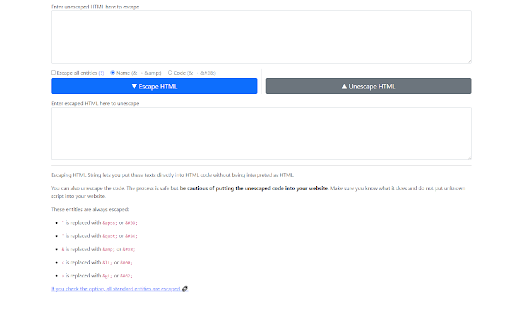 HTML String Escape from Chrome web store to be run with OffiDocs Chromium online HTML String Escape from Chrome web store to be run with OffiDocs Chromium online