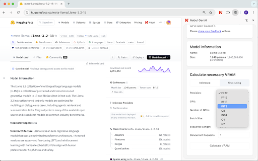 Hugging Face VRAM Calculator from Chrome web store to be run with OffiDocs Chromium online Hugging Face VRAM Calculator from Chrome web store to be run with OffiDocs Chromium online