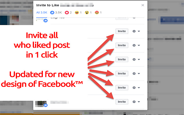 Invite all post likers for Facebook™ from Chrome web store to be run with OffiDocs Chromium online Invite all post likers for Facebook™ from Chrome web store to be run with OffiDocs Chromium online
