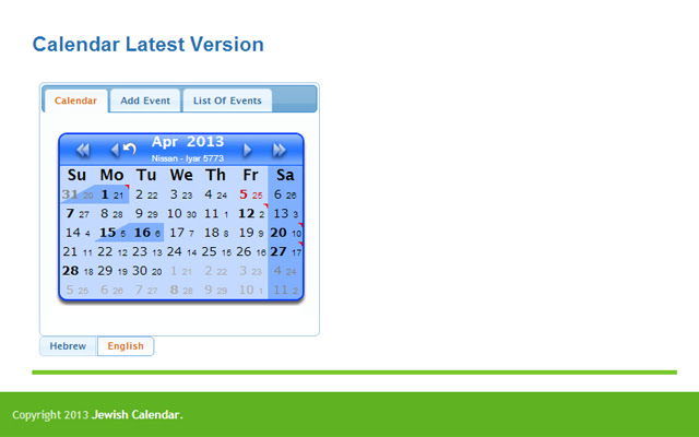 Jewish Gregorian Calendar (JewishCal) from Chrome web store to be run with OffiDocs Chromium online Jewish Gregorian Calendar (JewishCal) from Chrome web store to be run with OffiDocs Chromium online
