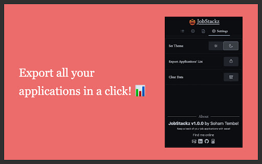 JobStackz from Chrome web store to be run with OffiDocs Chromium online JobStackz from Chrome web store to be run with OffiDocs Chromium online