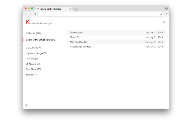 Kindle Books Manager from Chrome web store to be run with OffiDocs Chromium online Kindle Books Manager from Chrome web store to be run with OffiDocs Chromium online