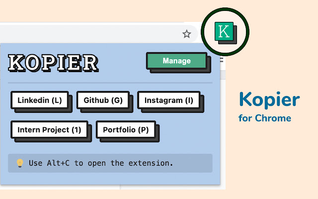 Kopier from Chrome web store to be run with OffiDocs Chromium online Kopier from Chrome web store to be run with OffiDocs Chromium online