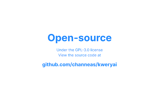 KweryAI from Chrome web store to be run with OffiDocs Chromium online KweryAI from Chrome web store to be run with OffiDocs Chromium online
