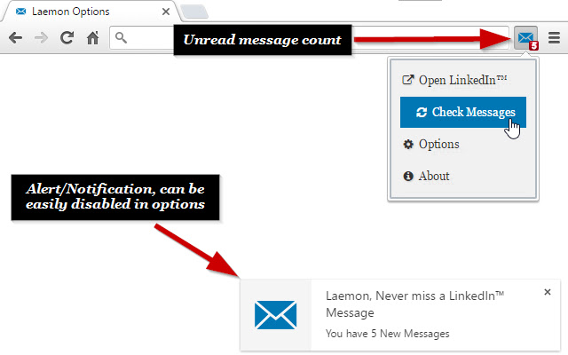 Laemon, Never miss a LinkedIn Message from Chrome web store to be run with OffiDocs Chromium online Laemon, Never miss a LinkedIn Message from Chrome web store to be run with OffiDocs Chromium online