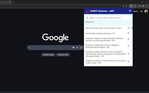 LDRT Lista de Doenças Relacionadas ao Trabalho from Chrome web store to be run with OffiDocs Chromium online LDRT Lista de Doenças Relacionadas ao Trabalho from Chrome web store to be run with OffiDocs Chromium online