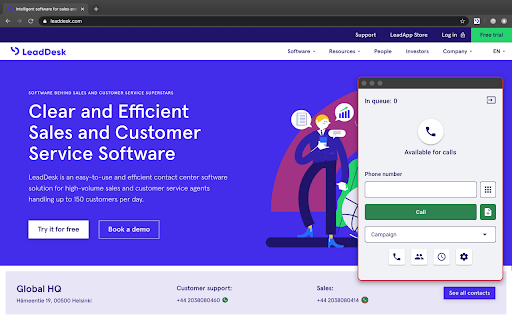LeadDesk Click to Call from Chrome web store to be run with OffiDocs Chromium online LeadDesk Click to Call from Chrome web store to be run with OffiDocs Chromium online