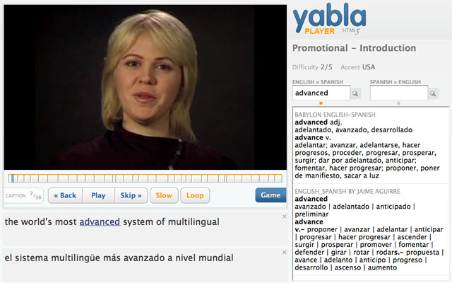 Learn English with Yabla from Chrome web store to be run with OffiDocs Chromium online Learn English with Yabla from Chrome web store to be run with OffiDocs Chromium online