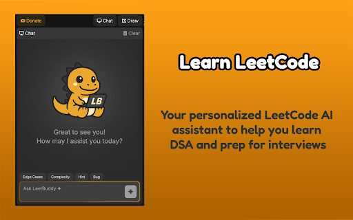 LeetBuddy Your AI Powered LeetCode Assistant from Chrome web store to be run with OffiDocs Chromium online LeetBuddy Your AI Powered LeetCode Assistant from Chrome web store to be run with OffiDocs Chromium online