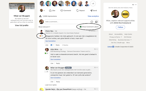 LinkedIn Comment Labels from Chrome web store to be run with OffiDocs Chromium online LinkedIn Comment Labels from Chrome web store to be run with OffiDocs Chromium online