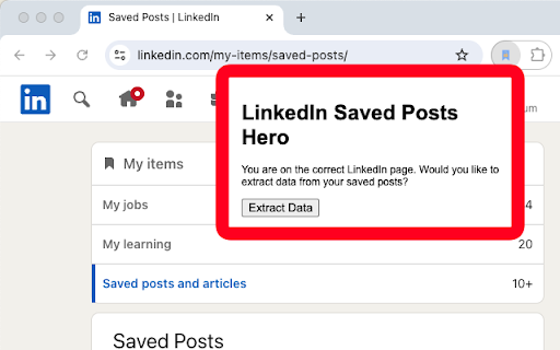 LinkedIn Saved Posts Hero from Chrome web store to be run with OffiDocs Chromium online LinkedIn Saved Posts Hero from Chrome web store to be run with OffiDocs Chromium online