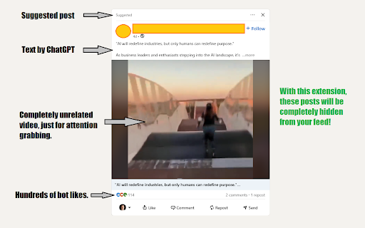LinkedIn Suggested Posts Remover from Chrome web store to be run with OffiDocs Chromium online LinkedIn Suggested Posts Remover from Chrome web store to be run with OffiDocs Chromium online