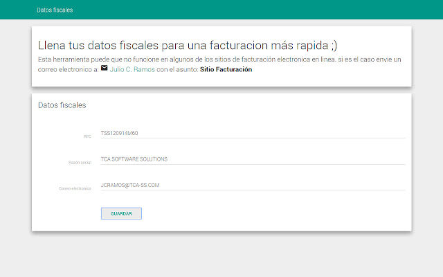 Llena Datos Fiscales from Chrome web store to be run with OffiDocs Chromium online Llena Datos Fiscales from Chrome web store to be run with OffiDocs Chromium online
